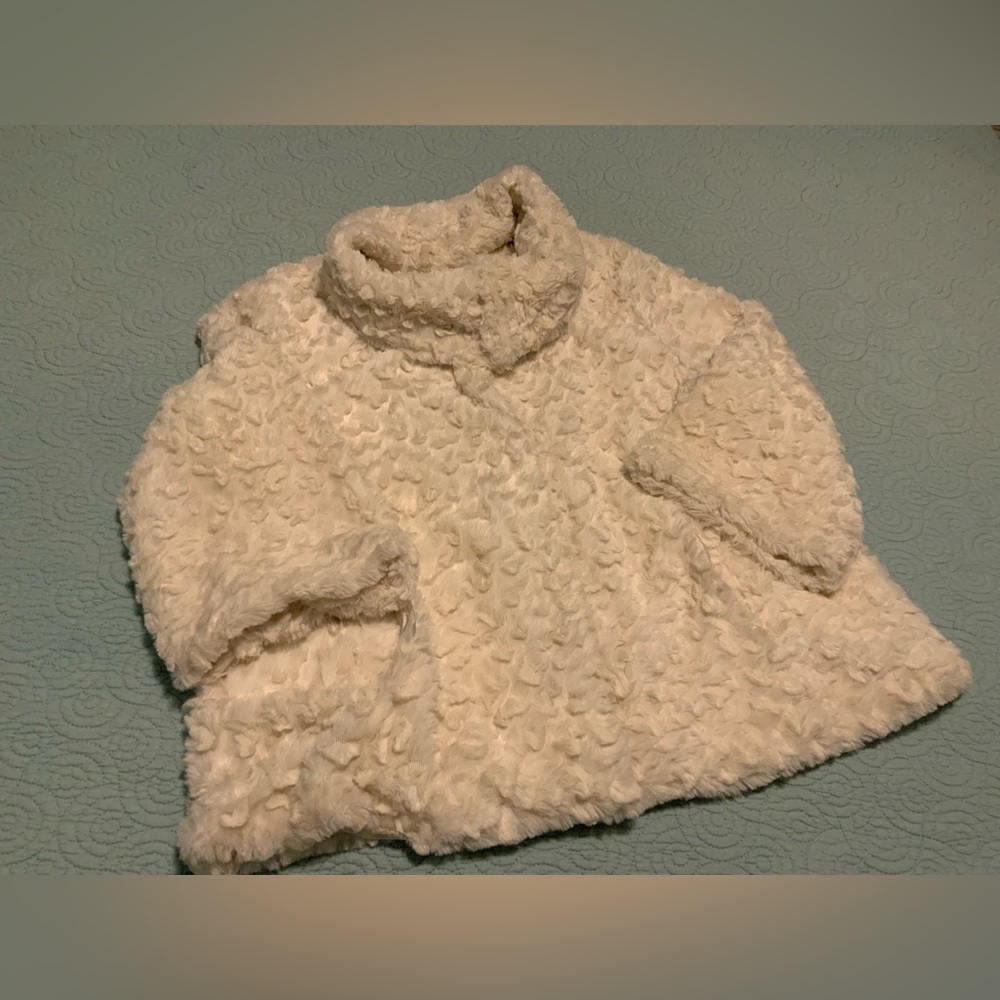 Faux Fur Jacket Coat Women’s Small 3/4 sleeve vintage look retro vintage vibe